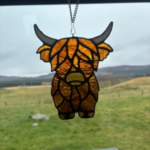Stained Glass Highland Cow