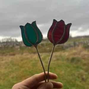 Stained Glass Tulip Stem Twin Set