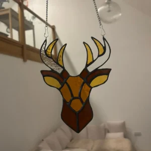 Stained Glass Stag Head Suncatcher